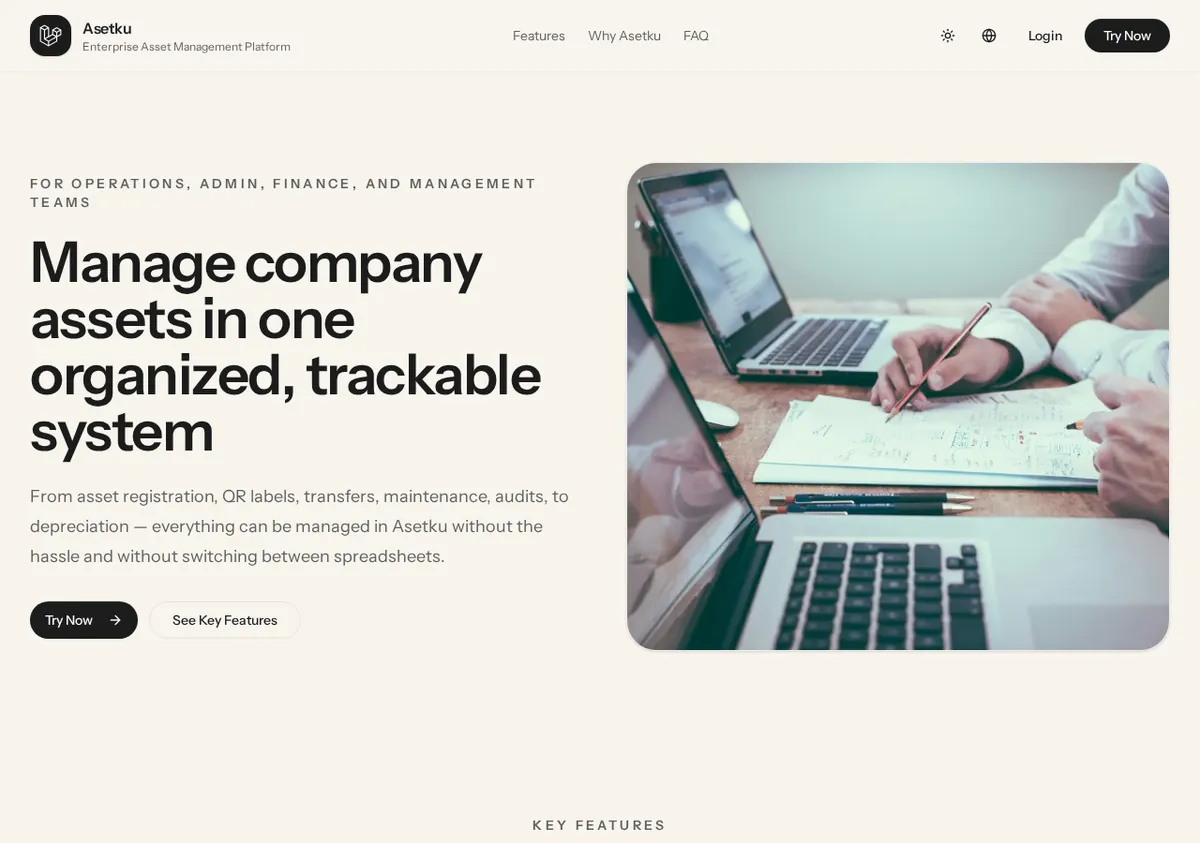 Homepage Asetku