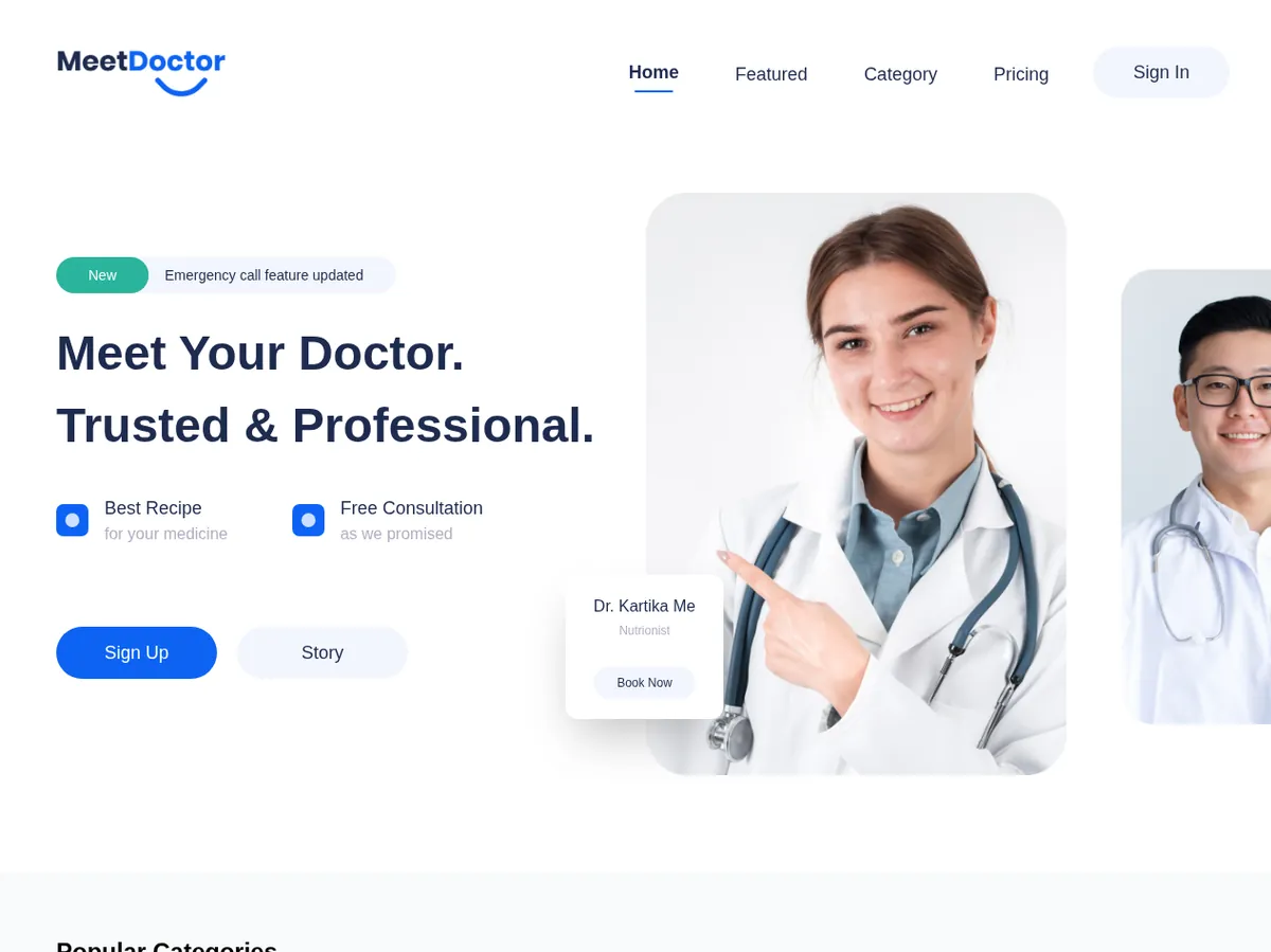 Homepage MeetDoctor