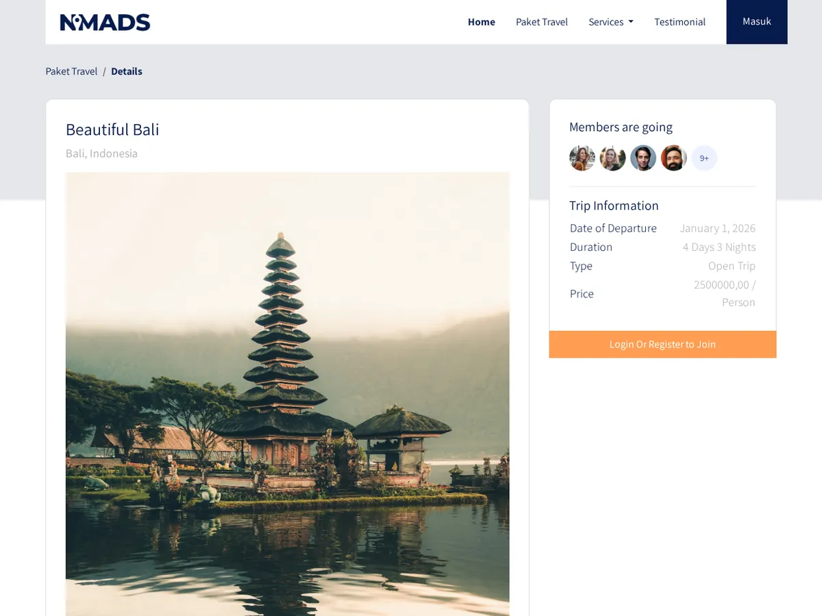 Detail paket wisata